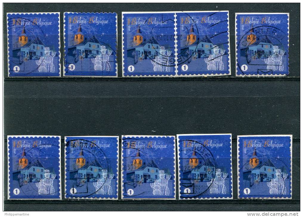 Belgique 2012 - Timbre De Fin D'année (o) Sur Fragment - Lot De 20 Timbres - Used Stamps