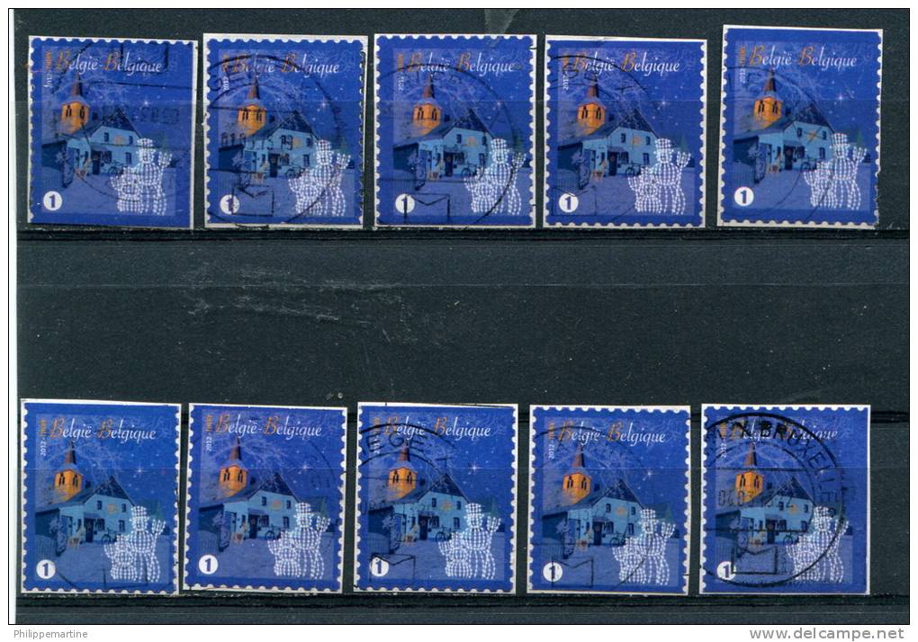 Belgique 2012 - Timbre De Fin D'année (o) Sur Fragment - Lot De 20 Timbres - Used Stamps