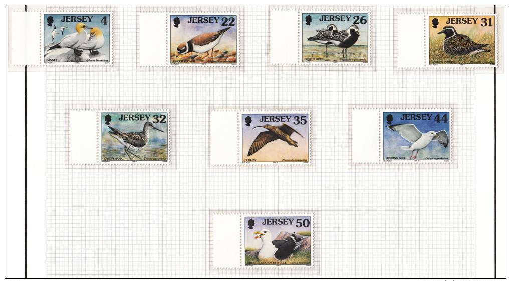 1998 Jersey  DEFINITIVES SEABIRDS & WADERS SG 776/782/786/791/792/795/798/800 MNH - Jersey