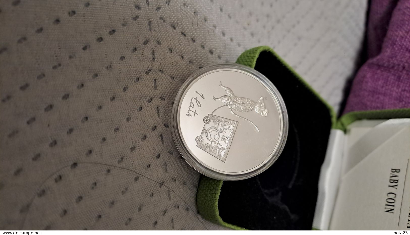Latvia 2013 SILVER COIN 1 Lats Baby Cradle + Mouse + Bird Proof - Letonia