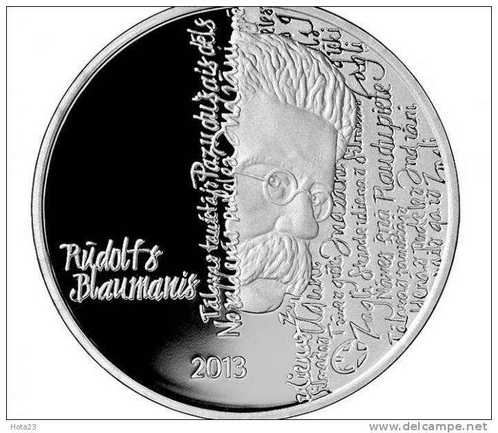 Latvia 2013 SILVER COIN 1 Lats Blaumanis Writer,countryside In An Old Building  Proof - Letonia