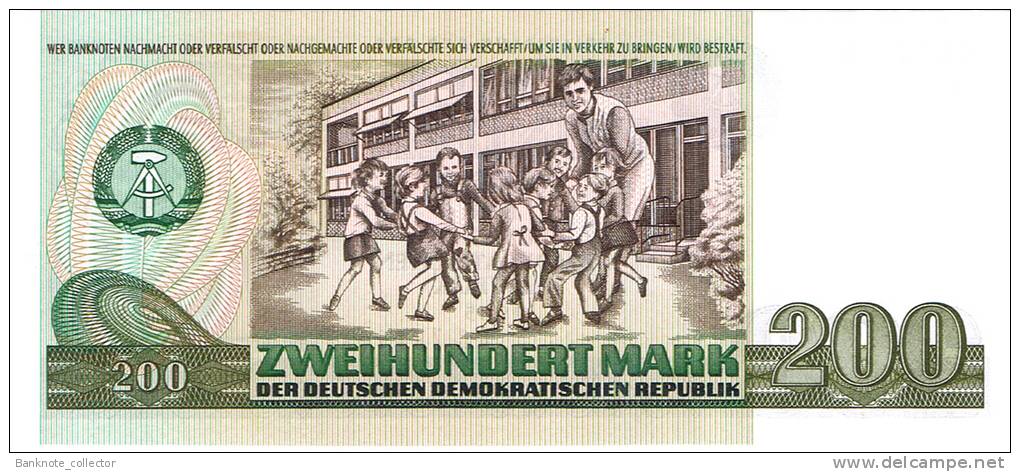 DDR Banknote - 200 Mark Der DDR, Ro. 364a, Fehldruck, Wrong Printing, UNC, 1985 ! - 200 Mark