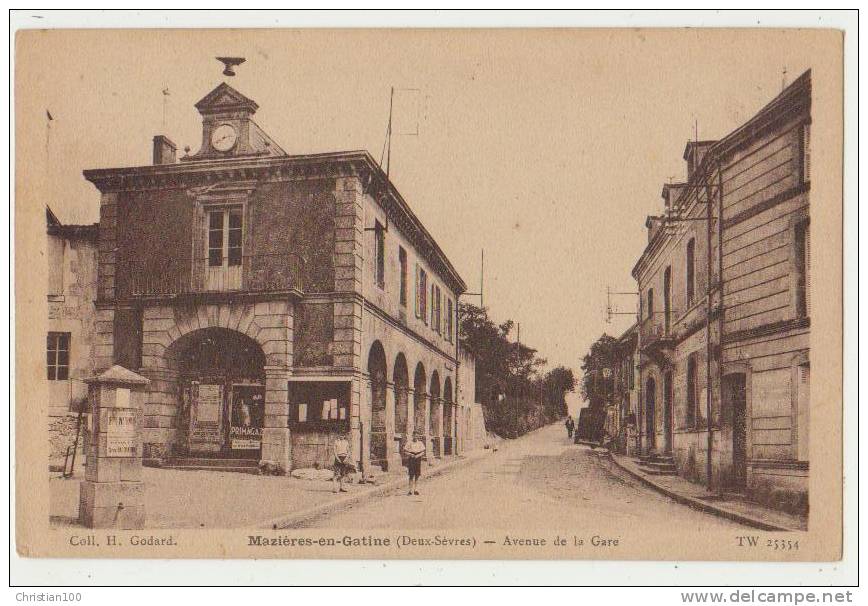 MAZIERES EN GATINE : AVENUE DE LA GARE - COLLECTION GODARD - RARE - 2 SCANS - - Mazieres En Gatine