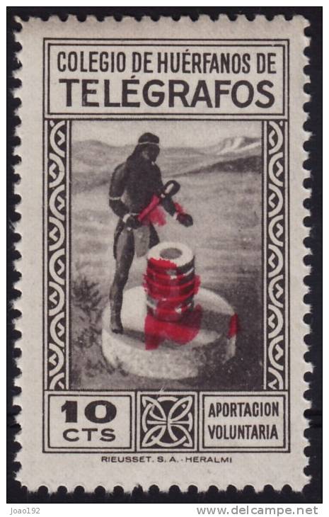 BENEFICENCIA Huérfanos De Telégrafos 1946 GÁLVEZ Nº 72 *** MNH - SOBRECARGADO CON UN 2 - Beneficiencia (Sellos De)