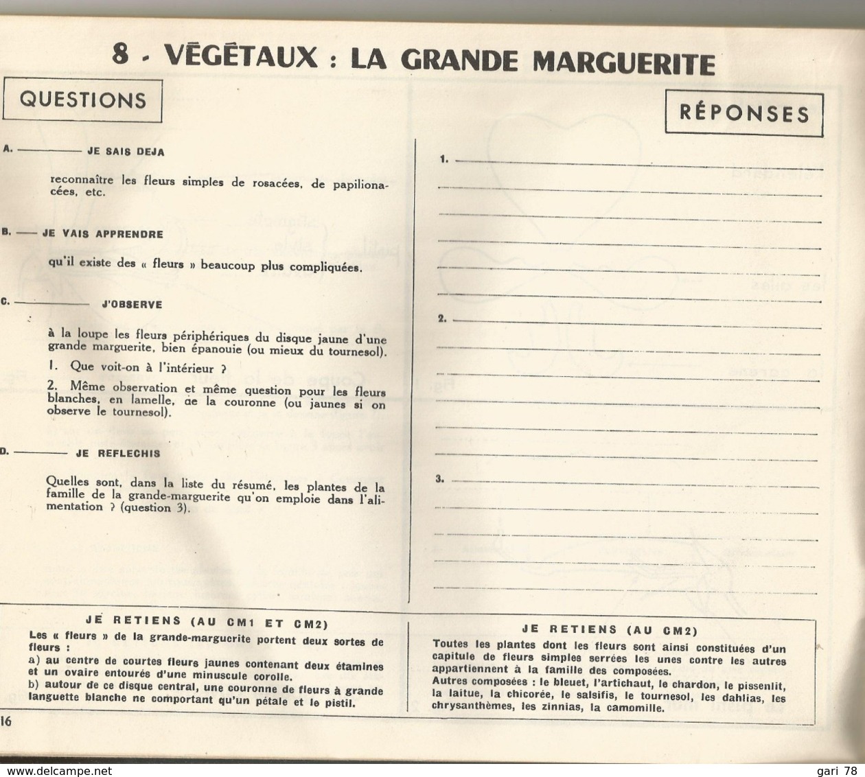 TONDEUX / LE NEUTHIEC : Cahier De Sciences Naturelles - Cours Moyen -  1965 - 6-12 Years Old