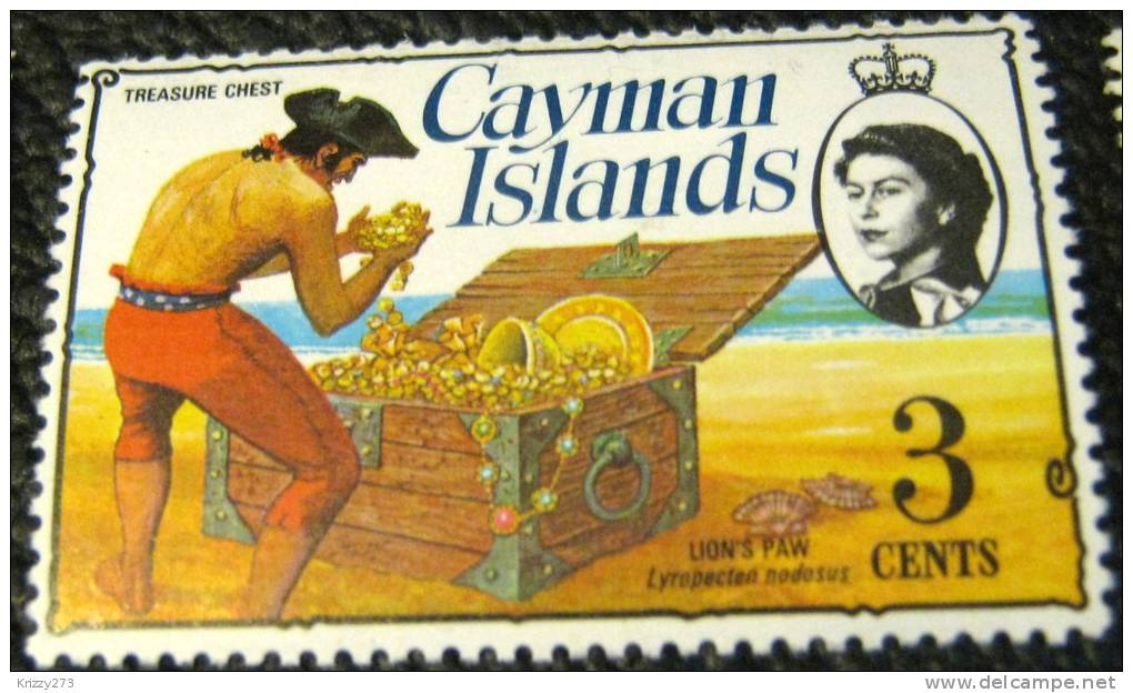 Cayman Islands 1974 Treasure Chest 3c - Mint - Caimán (Islas)