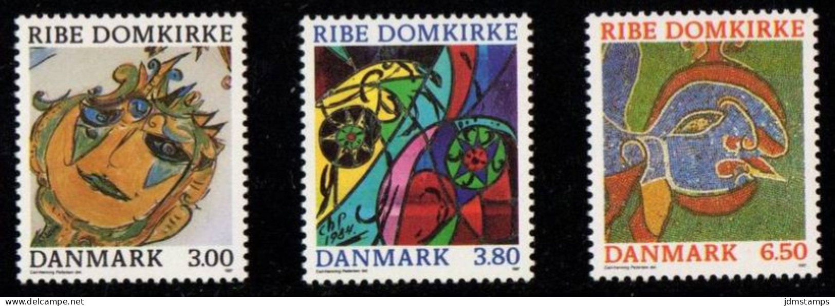 DEN SC #834-6 MNH  1987 Religious Art (Ribe Cathedral), CV $7.00 - Unused Stamps
