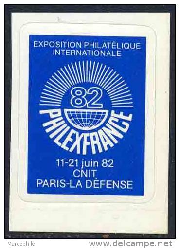 PHILEX FRANCE - PHILATELIE  / 1982 VIGNETTE AUTO ADHESIVE (ref T1005) - Briefmarkenmessen