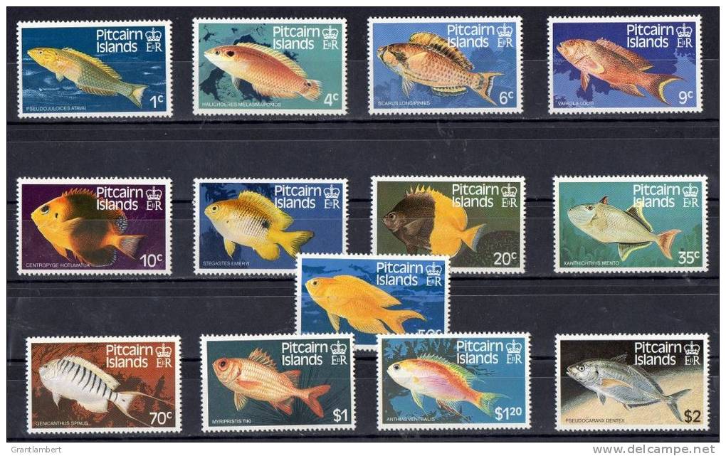 Pitcairn Islands 1984 Fish Set Of 13 MNH - Pitcairninsel