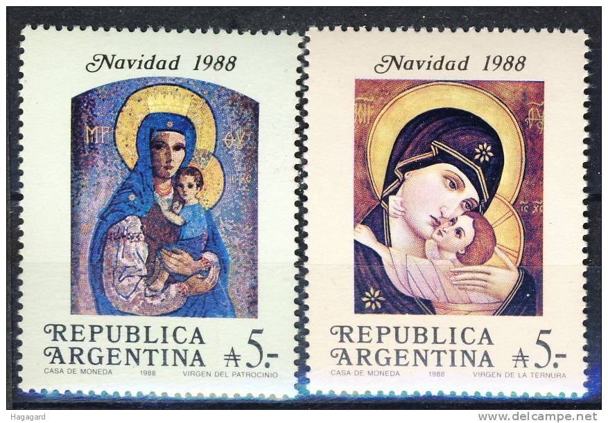 #Argentina 1988. Christmas. Paintings. Peintures. Gemälde. Michel 1951-52. MNH(**) - Unused Stamps