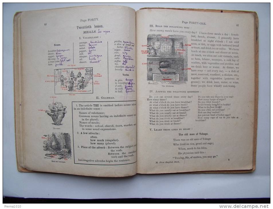 FIRST ENGLISH BOOK Every Child´s: Livre Scolaire 1914 - Enseignement Intuitif De La Langue Anglaise Par L´Image - 6-12 Years Old