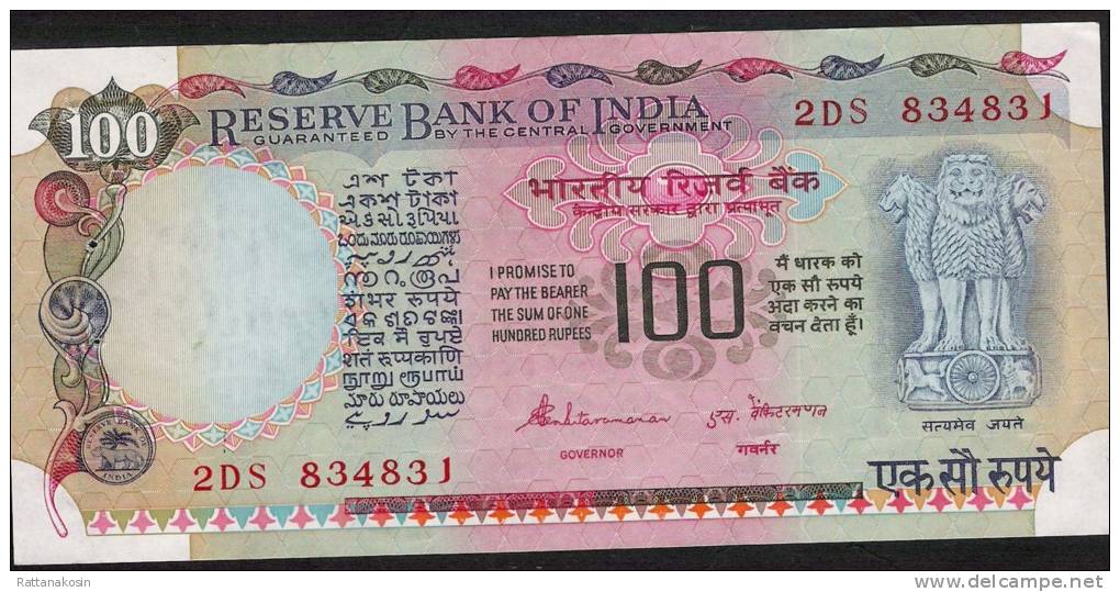 INDIA   P86d 100 RUPEES 1979 #2DS Red Signature 86    UNC.  2 P.h. ! ! - Inde