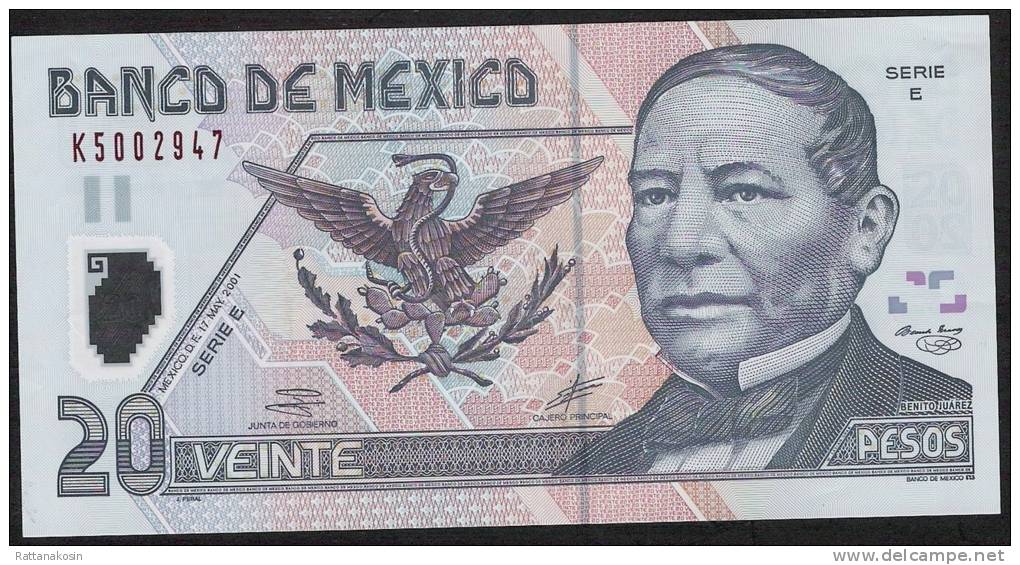 MEXICO   P116a   20  PESOS   17 May  2001 Serie E       UNC. - Mexique