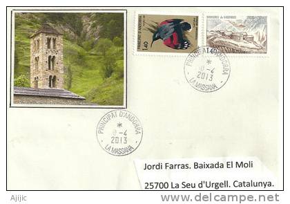 Belle Lettre De La Poste Locale De La Massana, Adressée En Catalogne (t-p Oiseau Tichodrome échelette ) Andorra. - Briefe U. Dokumente