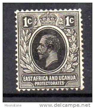 East Africa & Uganda 1912 GV Wmk. Crown CA 1c. Black, Fine Used (A) - Protectorados De África Oriental Y Uganda