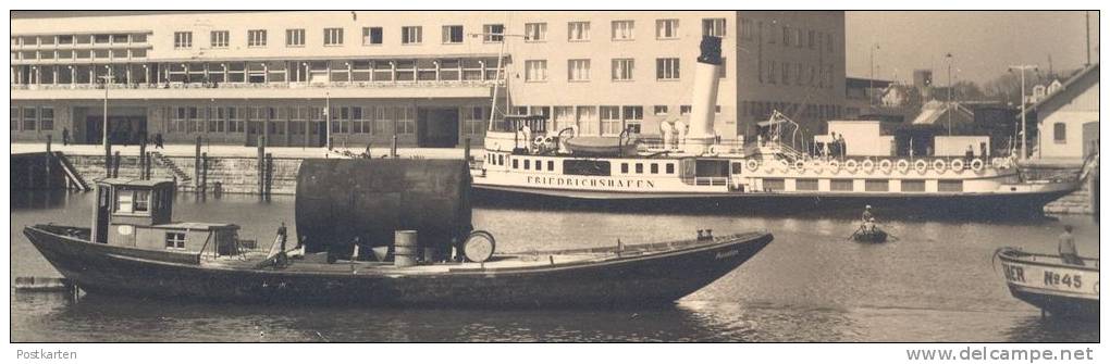 ALTE POSTKARTE FRIEDRICHSHAFEN HAFENBAHNHOF BETANKUNGSSCHIFF TANKSCHIFF Tanker Cargo Ship Steamship Schiff Frachtschiff - Petroleros