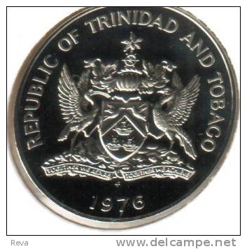 TRINIDAD AND TOBAGO $1 BIRD FRONT BIRD EMBLEM BACK 1976 PROOF KM34 READ DESCRIPTION CAREFULLY!! - Trinidad & Tobago