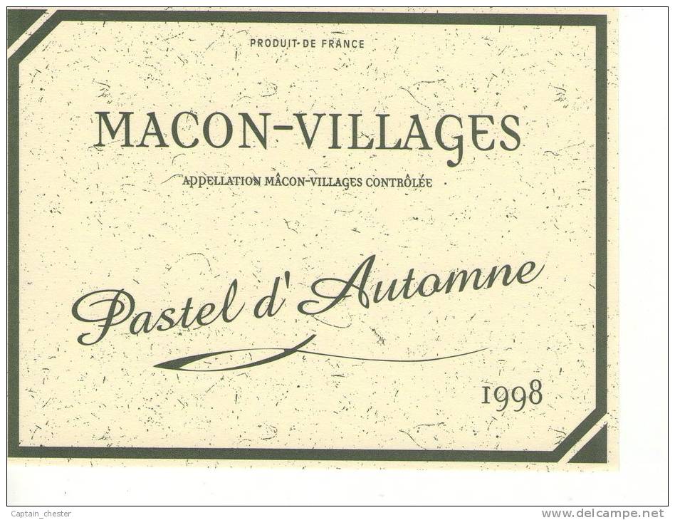 Etiquette Macon Village ( Pastel D'Automne 1998 ) - Bourgogne