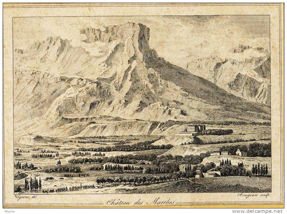 GRAVURE 19 éme - Savoie - CHATEAU Des MARCHES Et Le Mont GRANIER - Gravé Par Baugean - Prints & Engravings