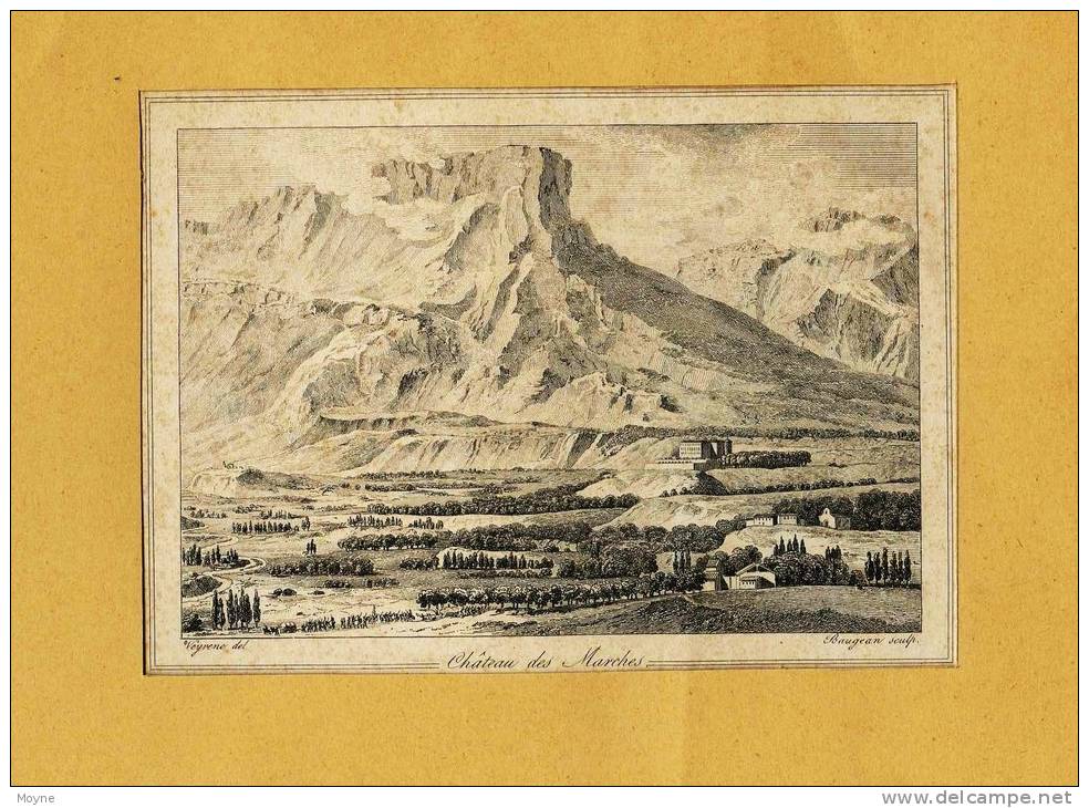 GRAVURE 19 éme - Savoie - CHATEAU Des MARCHES Et Le Mont GRANIER - Gravé Par Baugean - Prints & Engravings