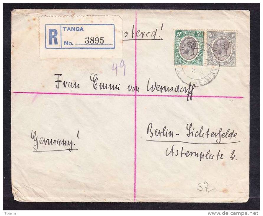 E-AFR-04  LETTER FROM TANGA TO GERMANY 02.10.1929 - Tanganyika (...-1932)