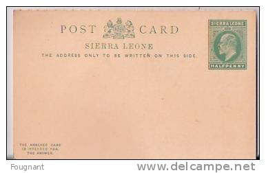 SIERRA LEONE : Entier Postal;Carte Postale Avec Carte Réponse.Avant 1900.Non écrite.Parfaite. - Sierra Leone (1961-...)