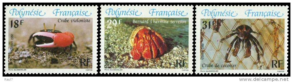 Polynésie 1986 - Faune, Crabes - 3val Neuf // Mnh - Unused Stamps