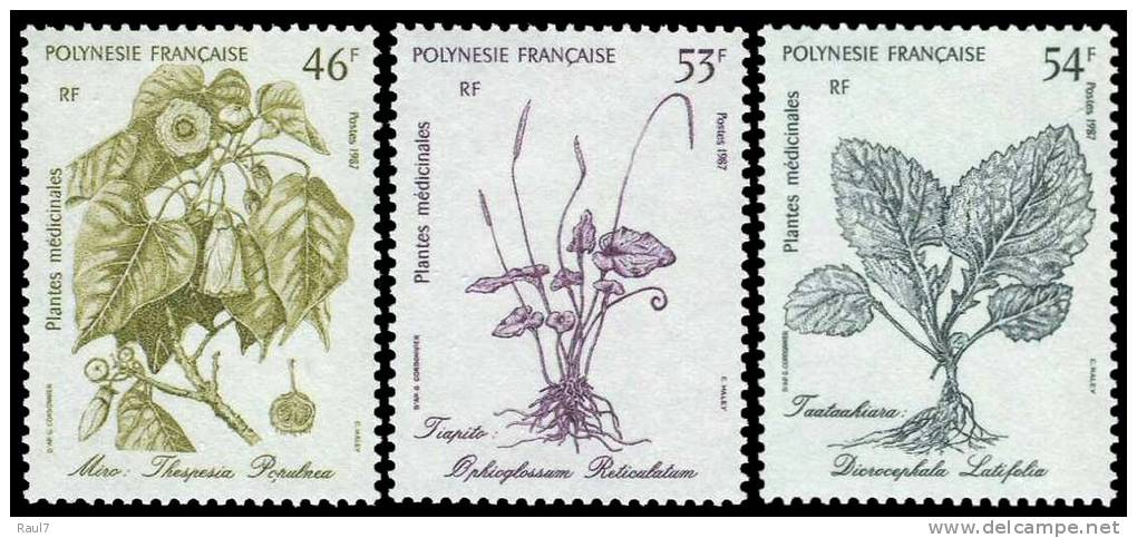 Polynésie 1987 - Plantes Médicinales - 3val Neuf // Mnh - Neufs