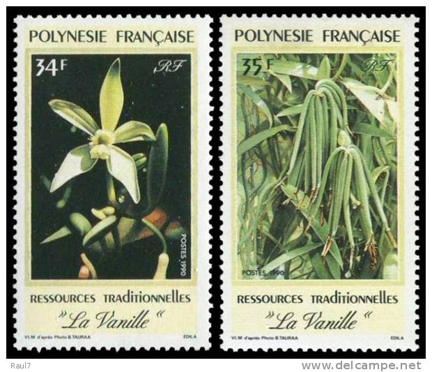 Polynésie 1990 - Fleurs, La Vanille - 2val Neuf // Mnh - Neufs