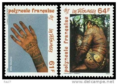 Polynésie 1992 - Tatouages - 2val Neuf // Mnh - Unused Stamps