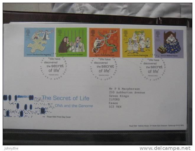 Great Britain 2003 The Secret Of Life  Fdc - 2001-2010. Decimale Uitgaven