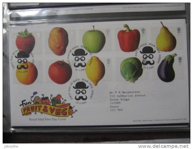 Great Britain 2003 Fruit And Veg Fdc - 2001-2010 Decimal Issues