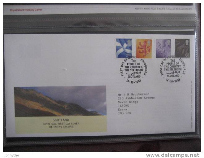 Great Britain 2003 Regional Definitives Scotland Fdc - 2001-2010 Em. Décimales