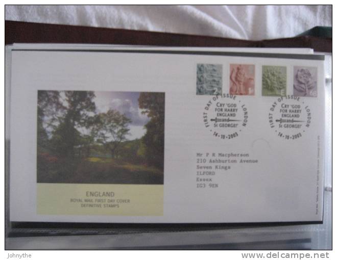 Great Britain 2003 Regional Definitives England Fdc - 2001-2010 Decimal Issues