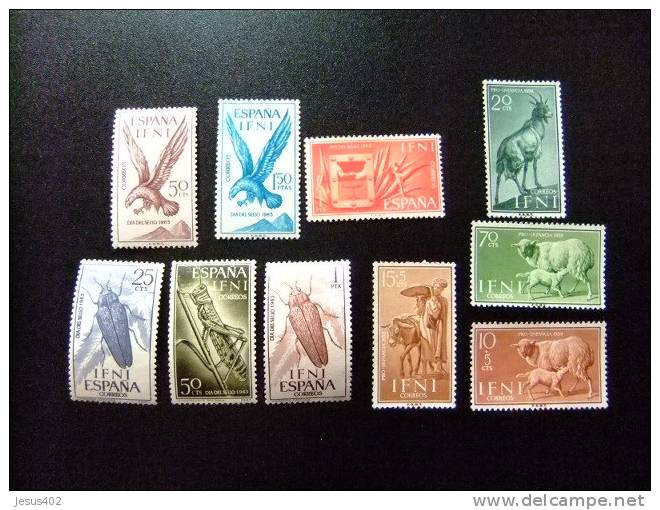 IFNI  1965   3 SERIES    Edifil Nº 215 / 217 + 200 / 202 + 152 / 155 Sellos Sin Goma - Ifni