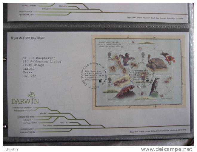 Great Britain 2009 Darwin Minisheet Fdc - 2001-2010 Decimal Issues