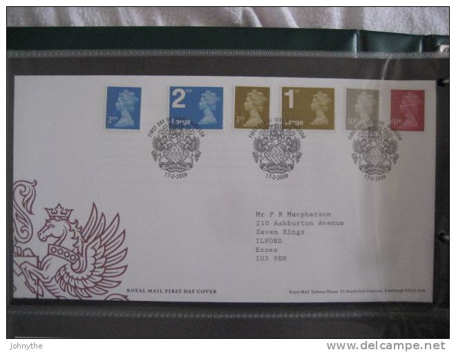 Great Britain 2009 Definitives Fdc - 2001-10 Ediciones Decimales