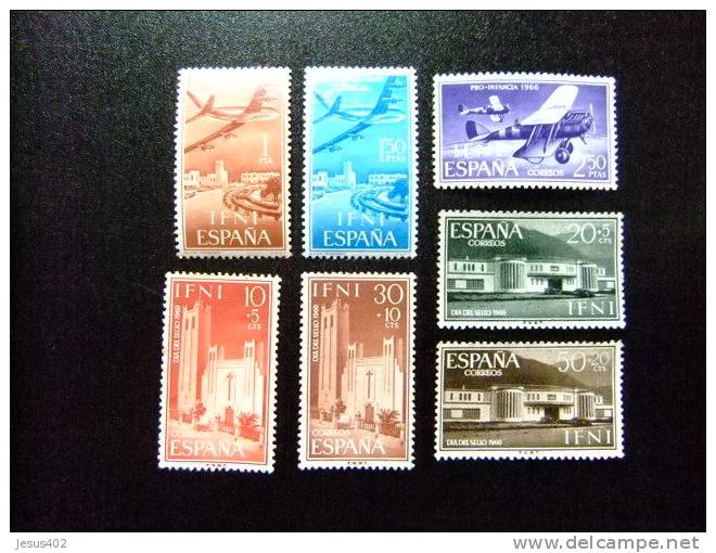 IFNI  1966   2 SERIES    Edifil Nº 218 / 220 + 172 / 175    Sellos Sin Goma - Ifni