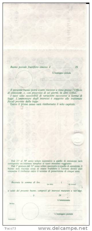 BUONO POSTALE FRUTTIFERO /  LIRE 50.000  CON MATRICE - Altri & Non Classificati