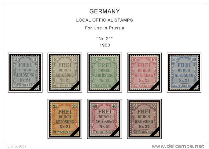 GERMANY REICH STAMP ALBUM PAGES 1868-1955 (100 color illustrated pages)