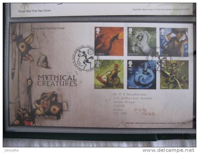 Great Britain 2009 Mythical Creatures Fdc - 2001-2010 Decimal Issues