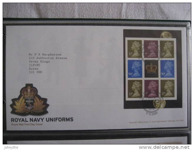 Great Britain 2009 Royal Navy Uniforms Booklet Pane Fdc - 2001-10 Ediciones Decimales