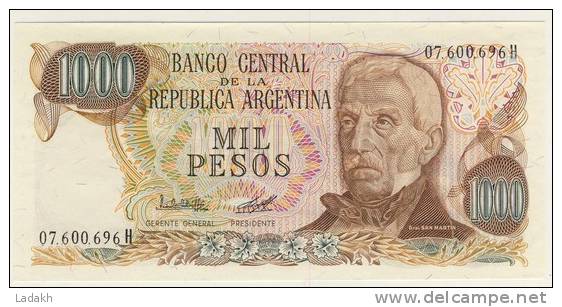 BILLET # ARGENTINE # 1000  PESOS # MIL PESOS  # N°304 # 1976/82  # GENERAL SAN MARTIN - Argentinien