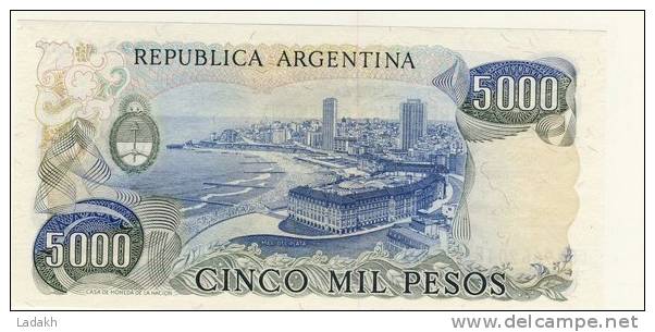 BILLET # ARGENTINE # 5000  PESOS # CINCO MIL PESOS  # N°305 # 1976/82  # GENERAL SAN MARTIN - Argentina