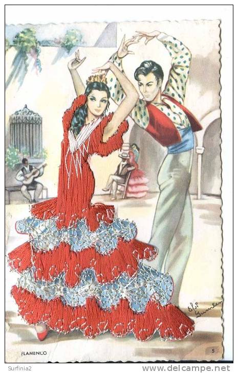 SPANISH SILK COSTUME 1950s RED - Non Classificati