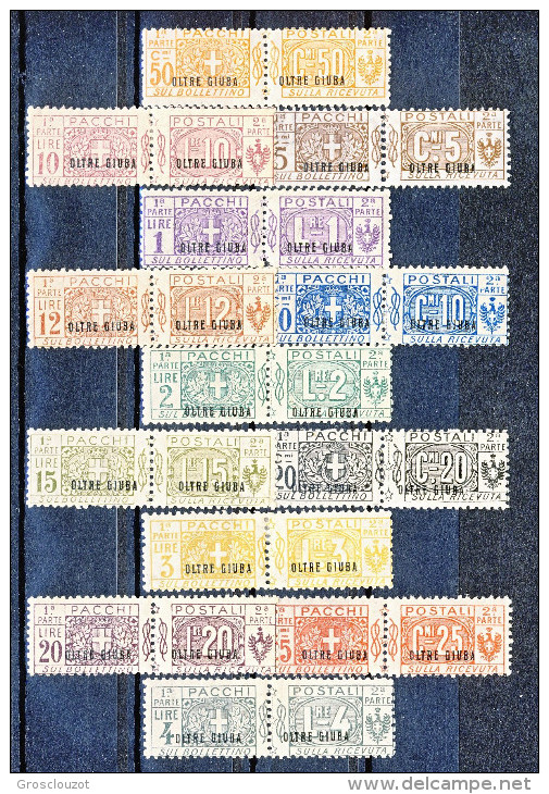 Oltre Giuba 1925 Pacchi SS 9 N. 1-13 MNH, Davvero Spettacolare, Dal N. 10 Al N. 13 Firmati A. Diena Cat. € 2500 - Oltre Giuba