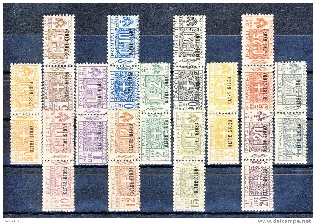 Oltre Giuba 1925 Pacchi SS 9 N. 1-13 MVLH Splendidi,  Colori Vivaci E Freschi Cat. € 1250 - Oltre Giuba
