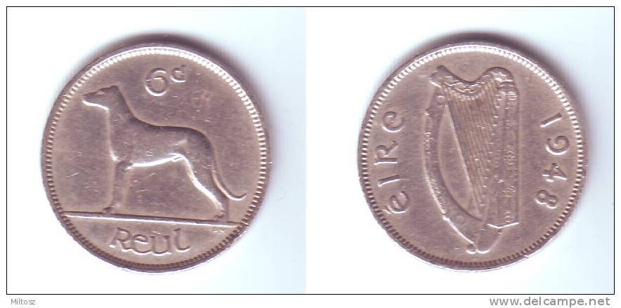 Ireland 6 Pence 1948 - Irlande