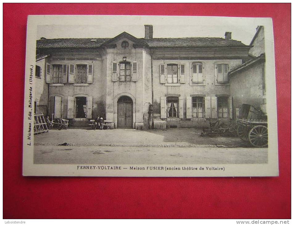 CPSM 01 FERNEY VOLTAIRE MAISON FUSIER  ( ANCIEN THEATRE DE VOLTAIRE ) ANIMEE EN TOUT PETIT NON VOYAGEE - Ferney-Voltaire