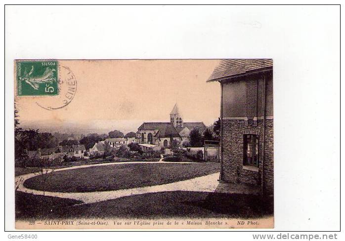 95 - Saint Prix  Vue Sur L'Eglise Prise De La " Maison Blanche - Saint-Prix